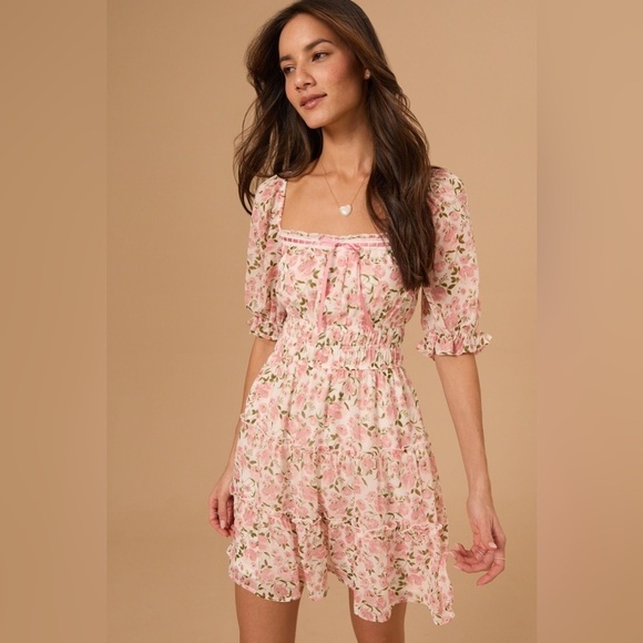 Altar'd State Dresses & Skirts - New with tags Altar’d state Alani Lace Trim Mini Dress